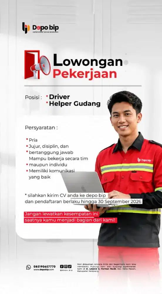 Loker sopir dan Helper