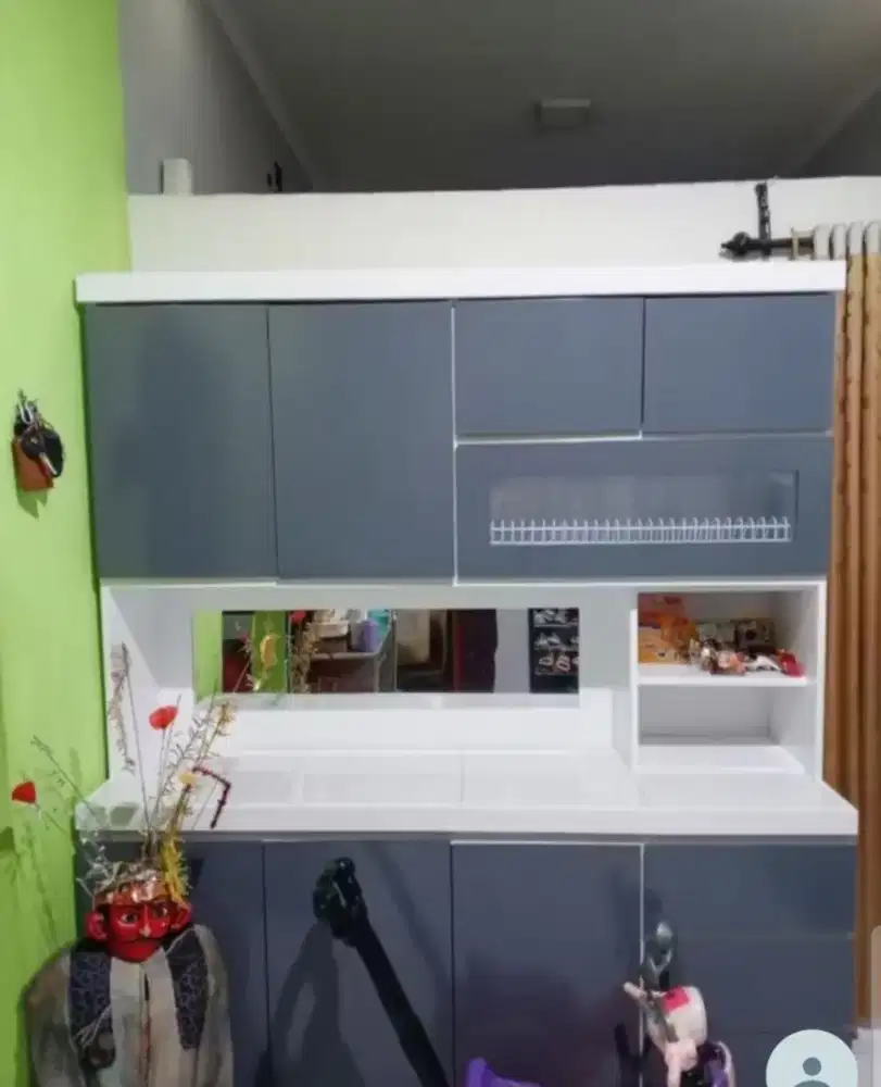 Lemari Piring Gelas Dapur, Lemari Dapur 9 Pintu, Lemari Dapur Piring