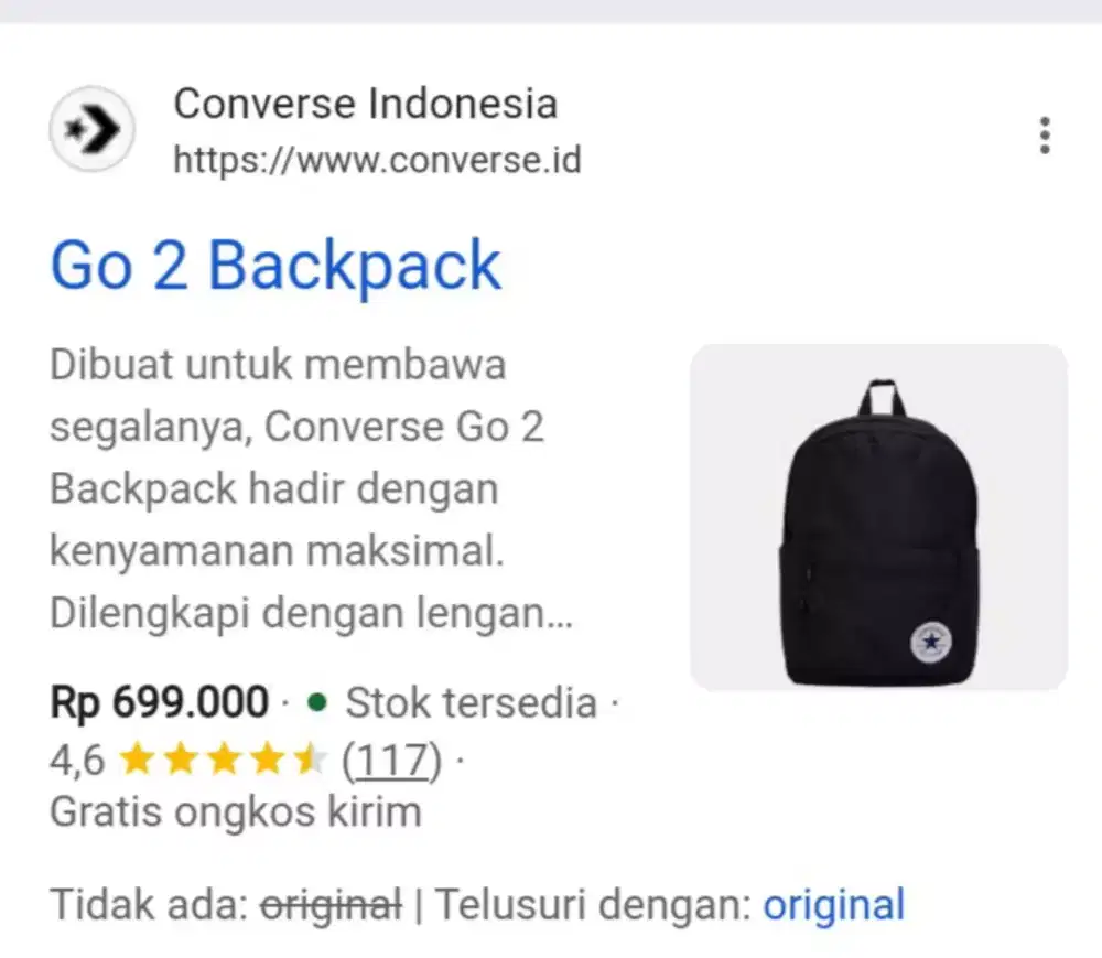 Tas Converse Original Go 2