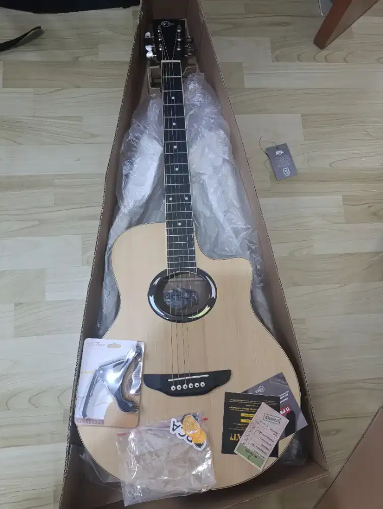 Orca guitar acoustic Tanam besi (Or-Lusca Blues) Senar 6 Steel
