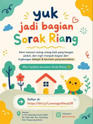 Lowongan Caregiver / Pengasuh Anak di Sorak Riang