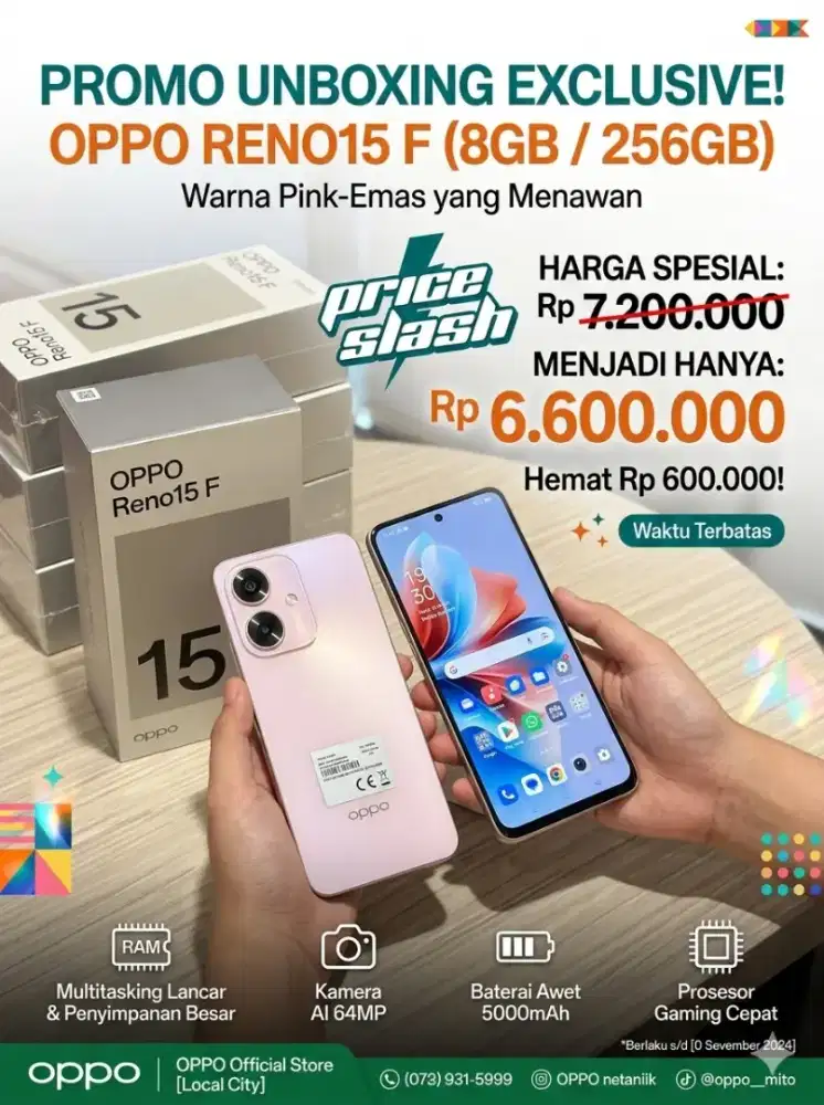 OPPO Reno 15f ram 8/256