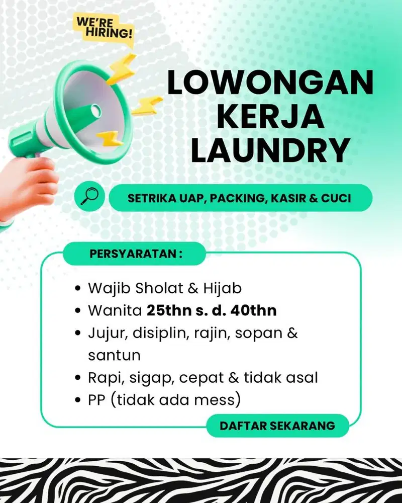LOWONGAN KERJA LAUNDRY