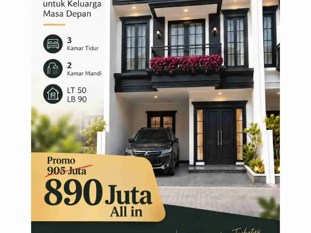 Di Jual Rumah Ready Harga 800 JT an All In Luas Tanah 50 m² Luas Bangunan 90 m², Jagakarsa Jakarta Selatan, Lokasi Strategis dan Bebas Banjir,