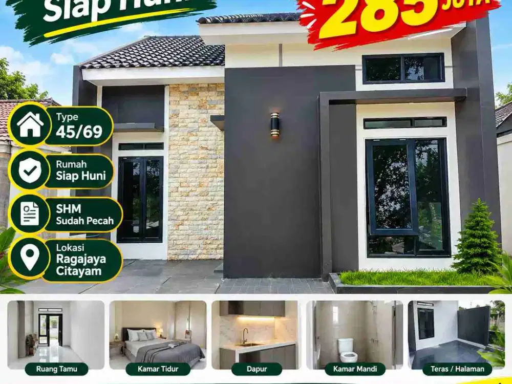Rumah siap huni 100% lokasi ragajaya citayam