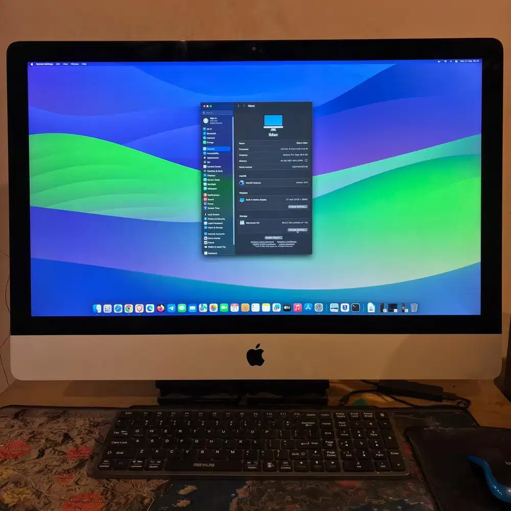 Imac 2019 27 inch i9 ram 40gb ssd 1tb vga vega 8gb fullset ori
