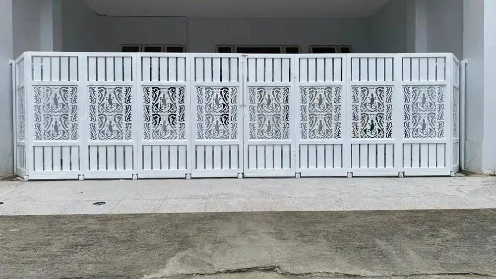 Pintu pagar besi geser laser cutting