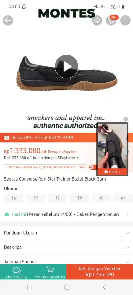 Sepatu Converse run star trainer