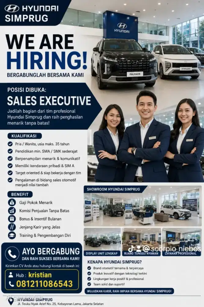 Di butuhkan Sales Hyundai