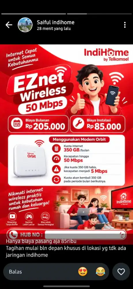 Wifi fiber Indihome