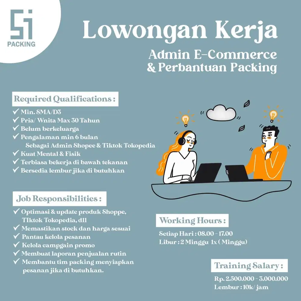 Lowongan Kerja Admin E-Commerce
