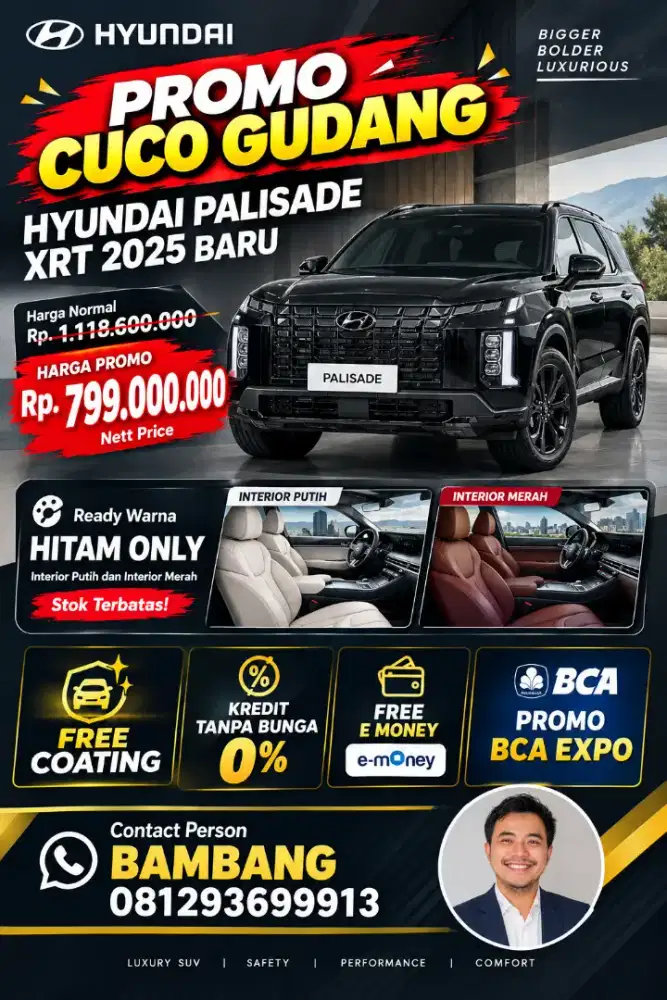 HYUNDAI PALISADE SIGNATURE XRT | 770 NET | BUNGA 0% | TDP 60 JUTA