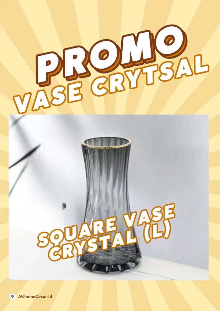 Promo Vase Crystal / Vas Kaca Kristal Model Unik – Dekorasi Rumah