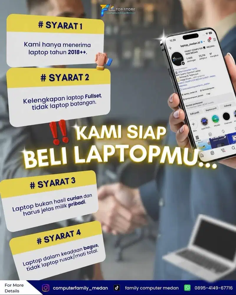 BUYBACK LAPTOP EXTRA TINGGI SINCE 2015 PROFESIONAL PELAYANAN MEMUASKAN