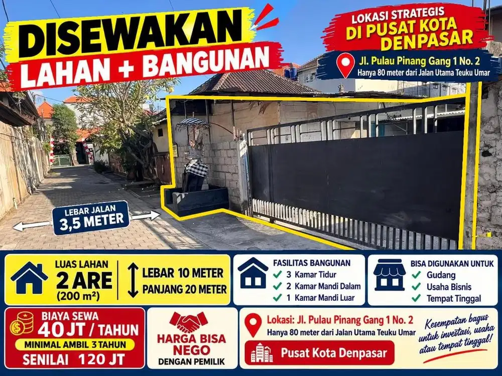 Dikontrakkan Tanah + Bangunan