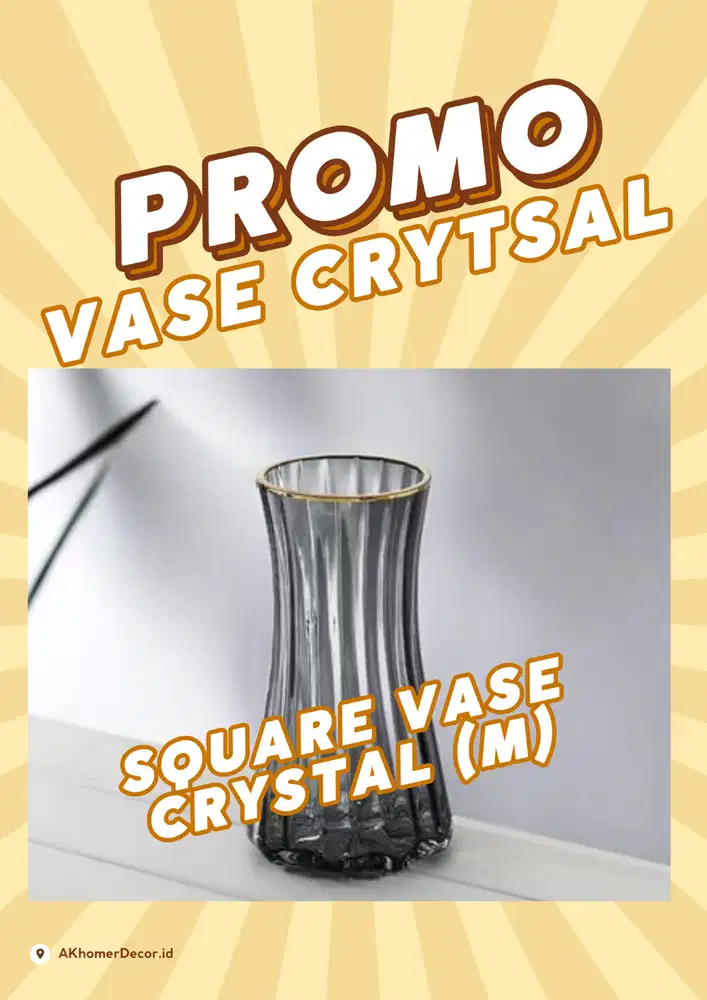 Promo Vase Crystal / Vas Kaca Kristal Model Unik – Dekorasi Rumah & Ka