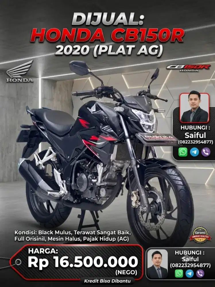 Perfect Condition!!Honda Cb150R 2020 Black Plat AG Mulus-Mustika