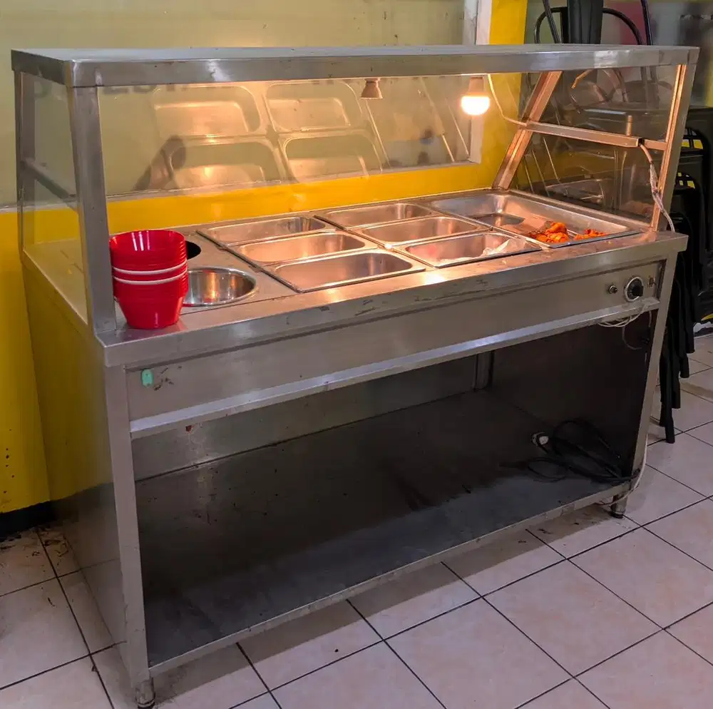 Meja Penghangat Makanan / Bain Marie Counter