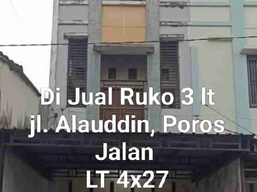 Di Jual Ruko 3 lt, jl.Alauddin, Mks