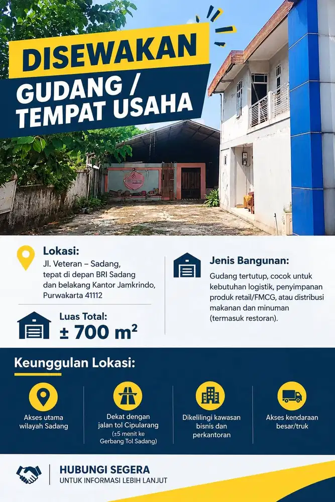 DISEWAKAN GUDANG/ FOODZONE/ TEMPAT USAHA
