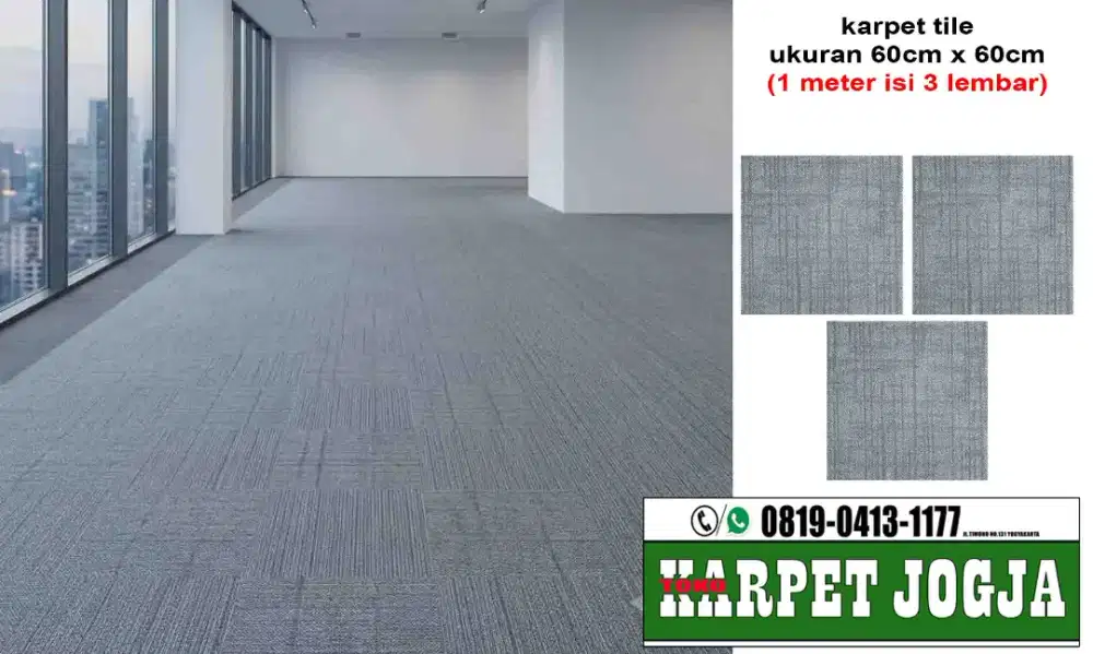 Karpet kantor abu-abu dan hitam