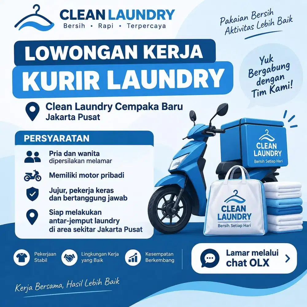 Loker kurir laundry - wajib punya motor sendiri