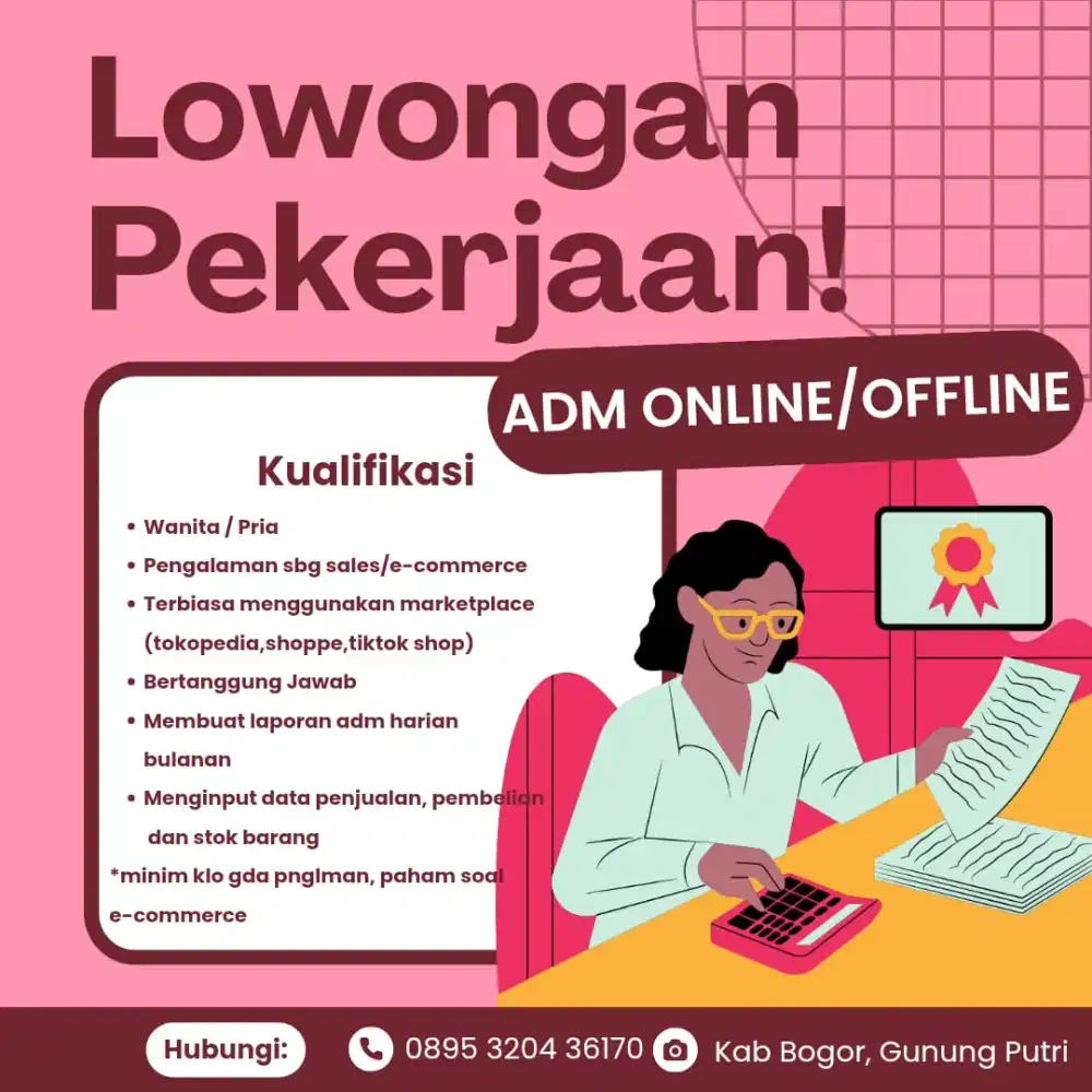 Lowongan Kerja Adminstrasi Online Dan Offline