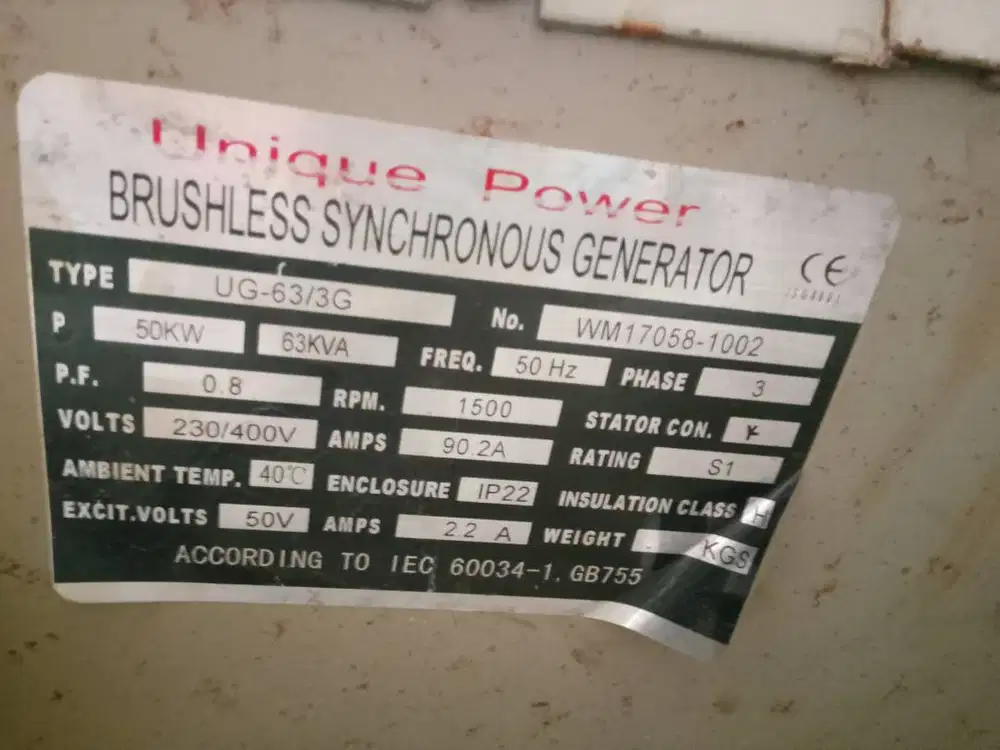 Dinamo genset 59 kva