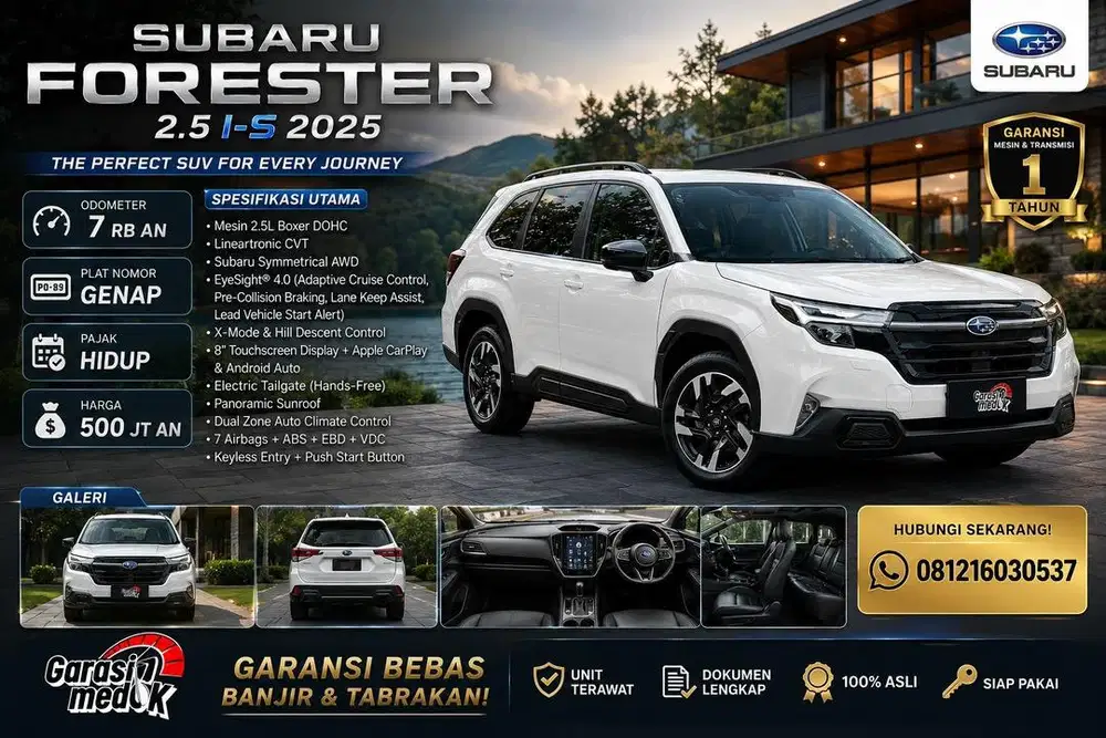 Subaru Forester 2.5 I-S Eyesight 2025 Antik Low KM Murah Bekas Baru