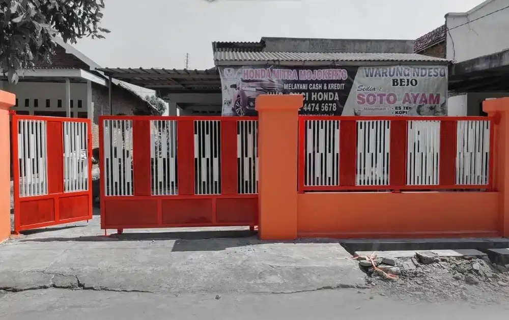 Pagar dorong minimalis kombinasi plat