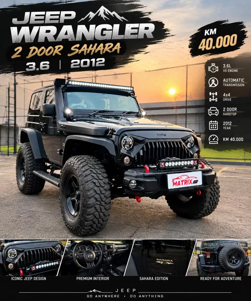 Jeep Wrangler 2door sahara 3.6 AT 2013 nik 2012 matic