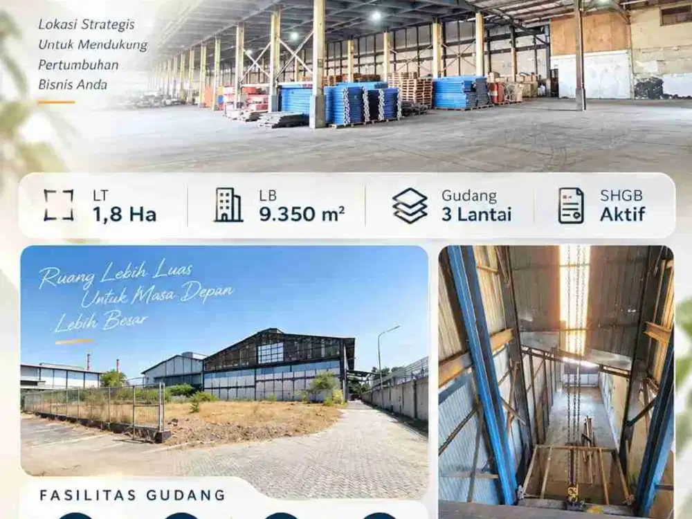 GUDANG + KANTOR SIAP PAKAI EX PABRIK DI RUNGKUT INDUSTRI SURABAYA