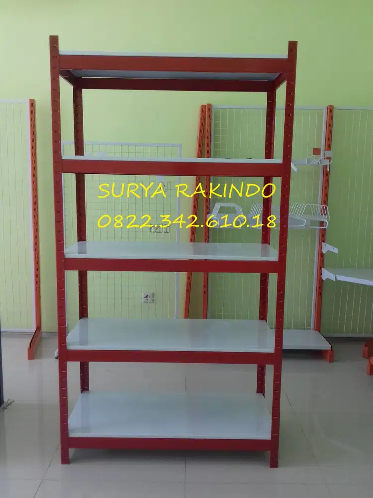 RAK SERBAGUNA FULL PLAT BESI 5 SUSUN LENGKAP MUR BAUT HARGA TERJANGKAU