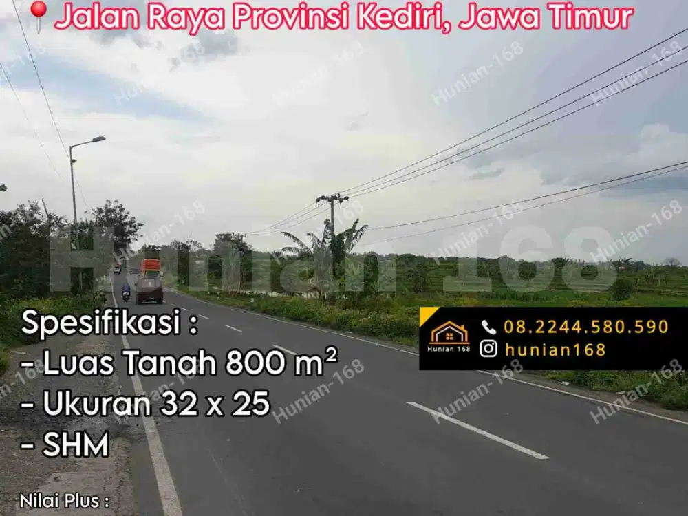 Tanah Ruko Komersial Gudang Kavling Rumah Jalan Raya Provinsi Kediri Tulungagung Mojo Pare Propinsi Ngadi Pasar Kota Jawa Timur Jatim