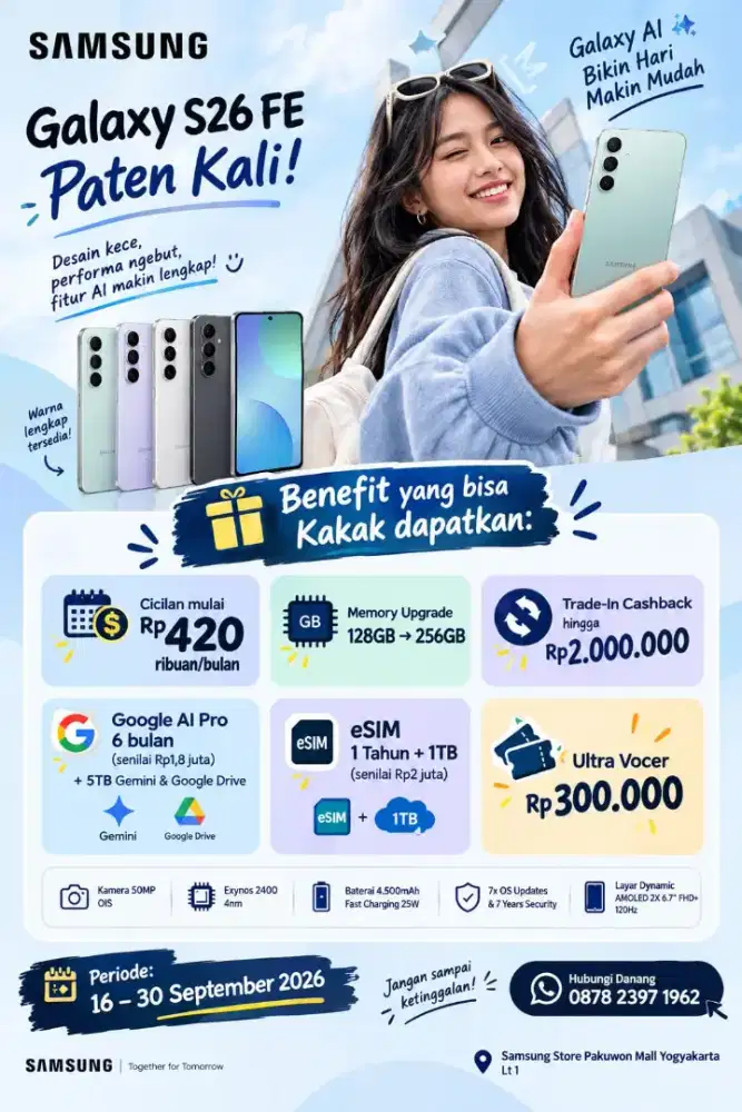 Promo Spektakuler Galaxy S26fe Cashback 3.5 Juta