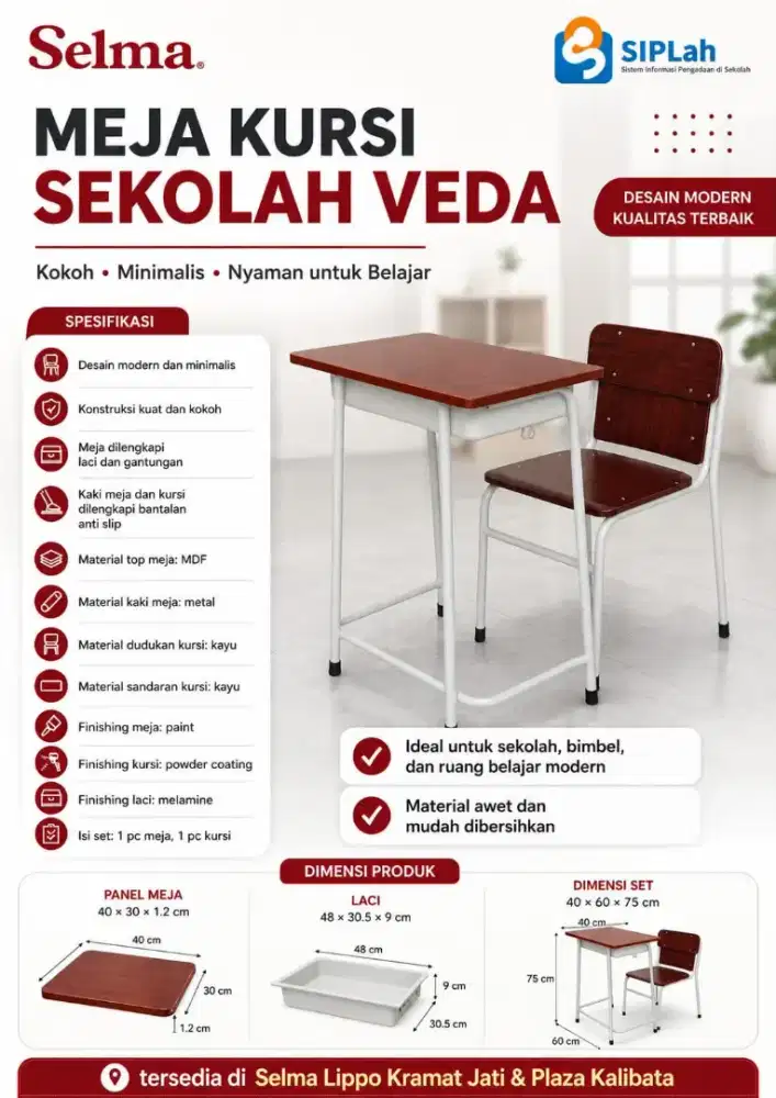 Meja Kursi Belajar Veda