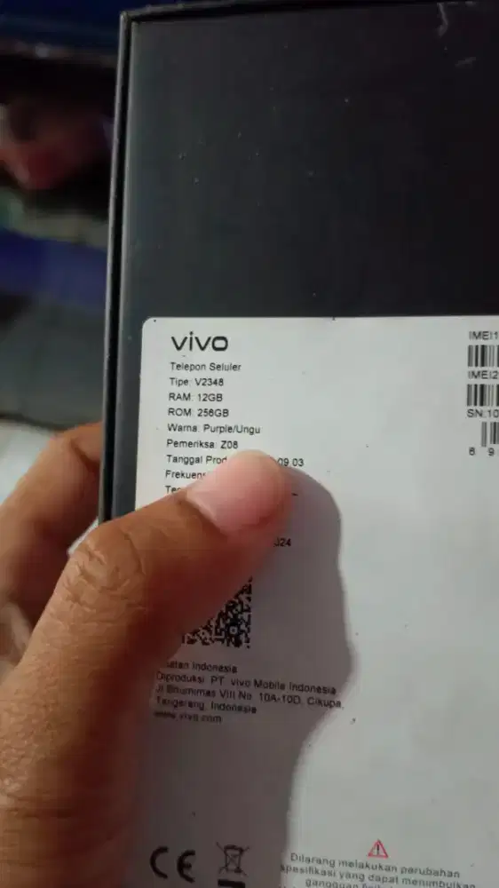 vivo V40 256 bekas pakai mulus redy ungu
