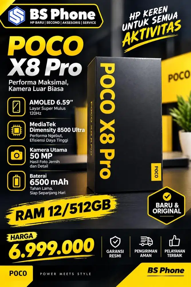 Baru…POCO X8 Pro Ram 12/512GB Garansi Resmi