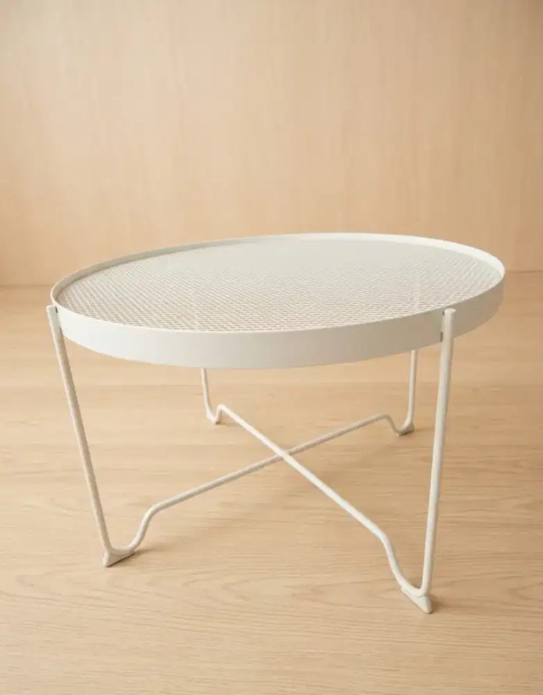Meja Tamu Bulat IKEA Krokholmen Beige Kokoh