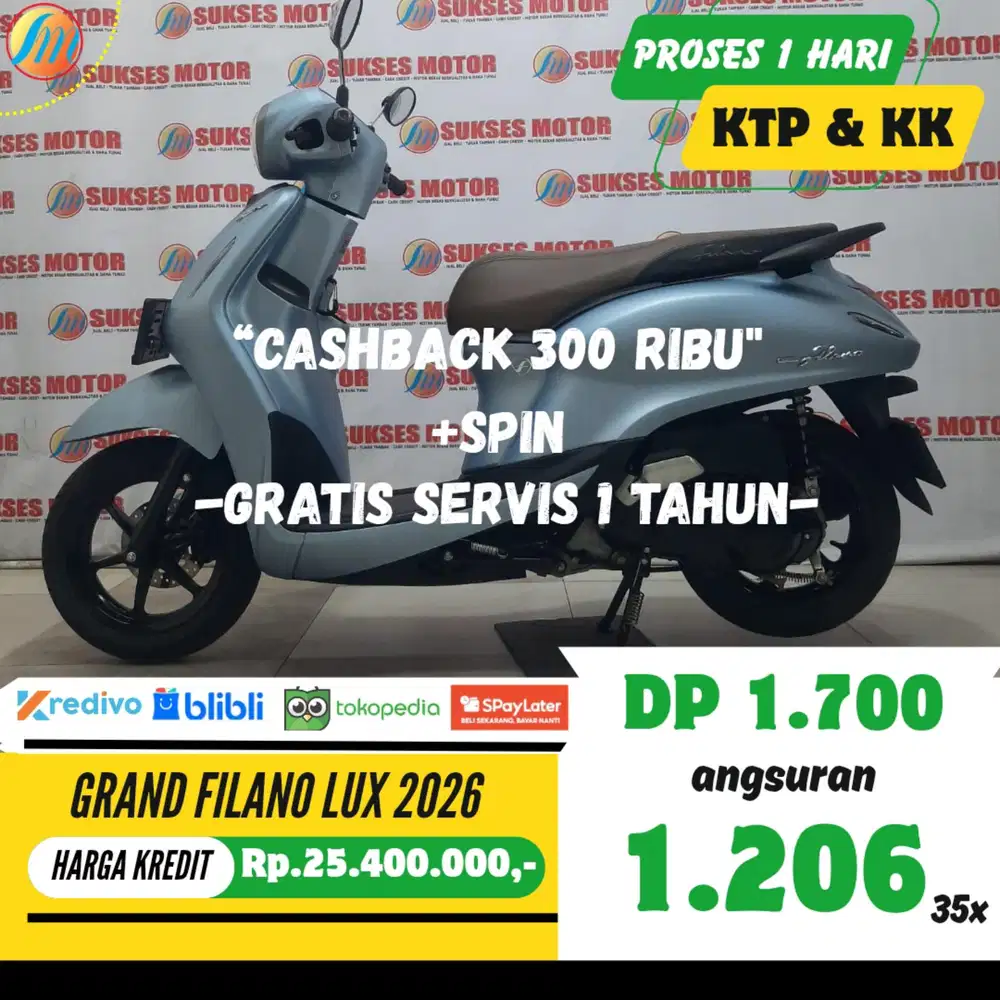 YAMAHA GRAND FILANO LUX 2026 SEKEN KREDIT MURAH ANGSURAN TERJANGKAU