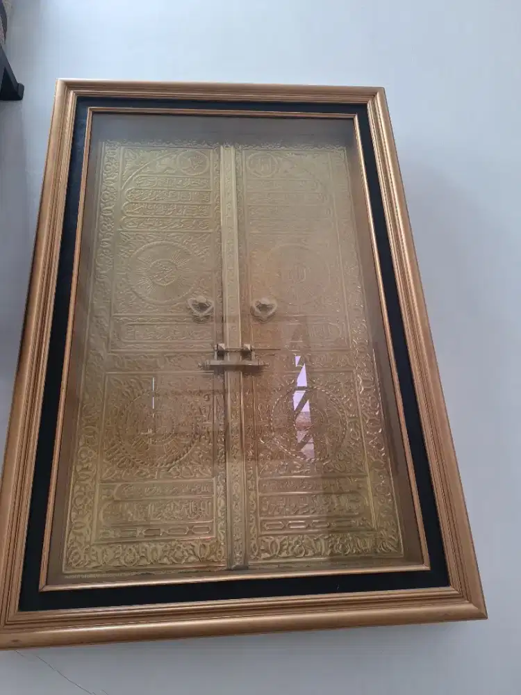 PIGURA JUMBO PINTU KA'BAH FULL KACA KUNINGAN UKIR