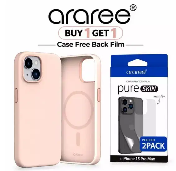 [BUY 1 GET 1] Case iPhone 15 Pro Max 15 Pro ARAREE TYPO SKIN Magsafe