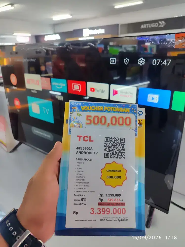 Android TV TCL 40 Bisa kredit bunga ringan free DP