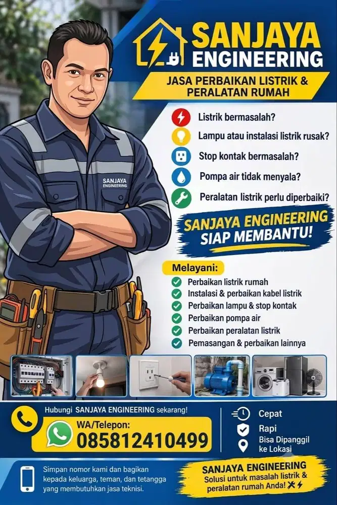 Jasa Perbaikan Listrik & Peralatan Rumah – Sanjaya Engineering