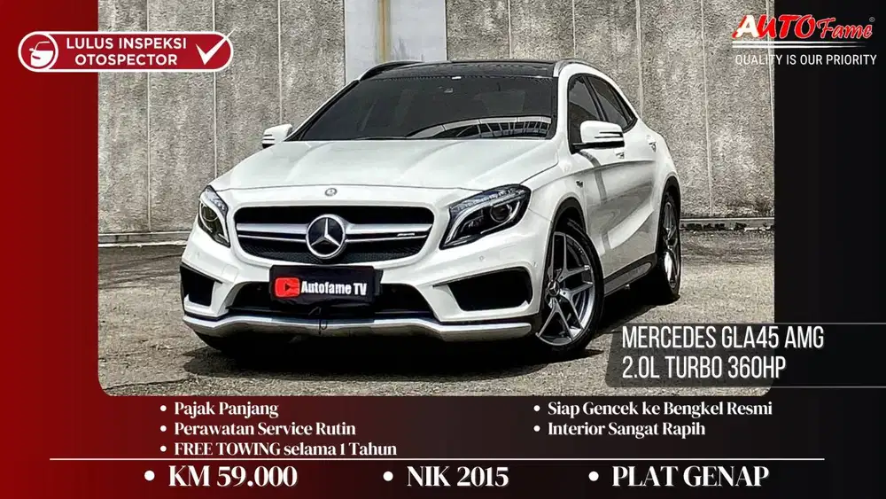 Mercedes GLA45 AMG 2.0L Turbo 360HP NIK 2015 White On Black