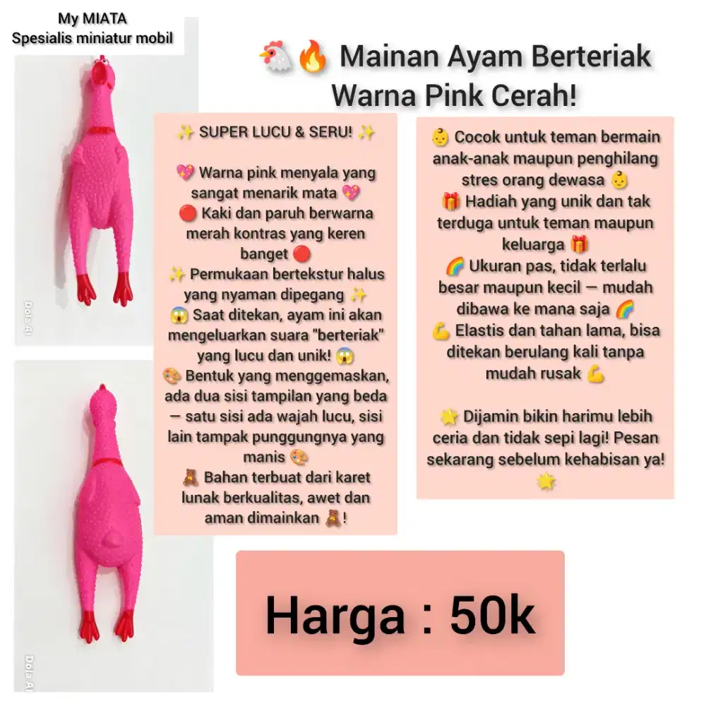 Mainan Ayam Berteriak (Squeaky Chicken)