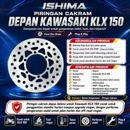 Piringan Cakram Depan Kawasaki KLX 150 Merk Ishima
