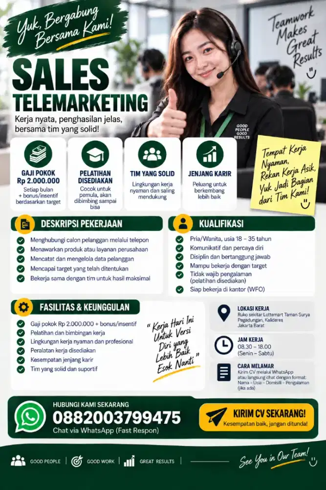 LOKER SALES TELEMARKETING GROSIRAN