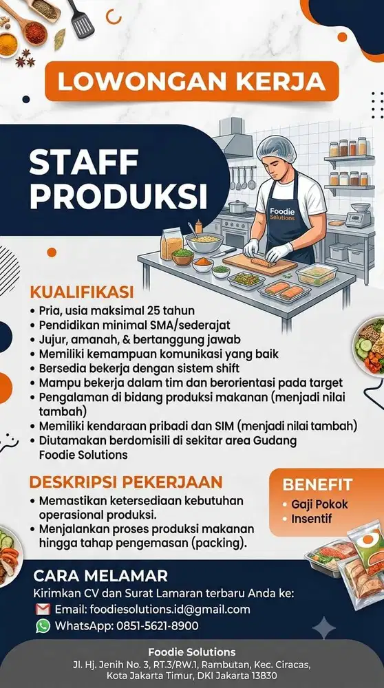 Lowongan Kerja staff SCM dan Staff Produksi