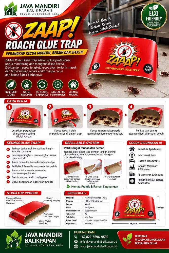Perangkap Lem Kecoa Pest Control Balikpapan - Roach Glue Trap